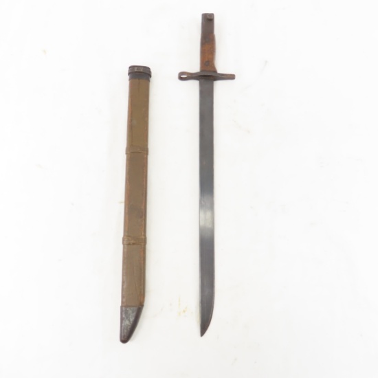 WWII Japanese type 30 bayonet with wood scabbard