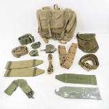 Mixed Military canvas items, belts, bags