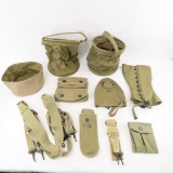 WWII US Military canvas items, rifle straps