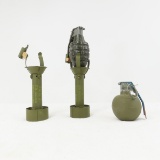 2 M1A2 Grenade adapters with inert grenades