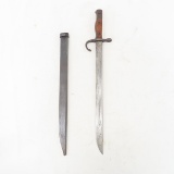 Unmarked Bayonet with scabbard, 19.5in overall