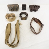 3 Military Ammo Pouches, 2 Belts & 2 Slings