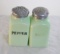 Jadeite Jeanette Glass Salt & Pepper Shakers GLOW