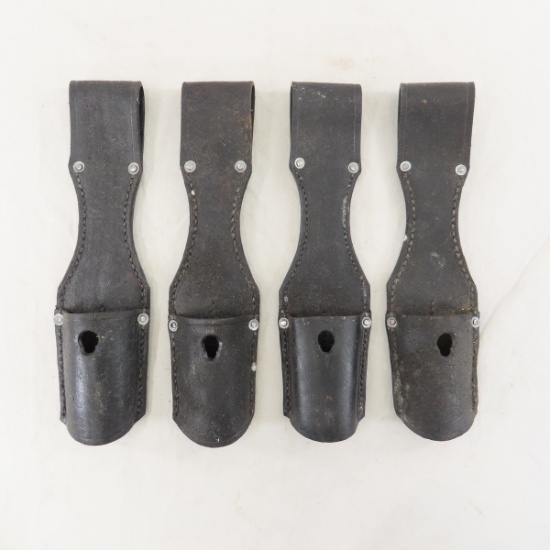 4 1941 Carl Herting leather bayonet frogs