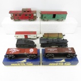 8 Vintage Train Cars, American Flyer, Marx  & More