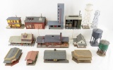 16 HO Scale Built Model Buildings