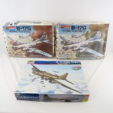 3 USAF Flying Fortress Airplane Models, B17G B17F