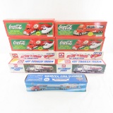 7 Coca Cola, Holiday, Amoco Semi Trailers, In Box