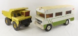 2 Large Tonka Toys, Winnebago & Dump Truck