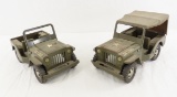 2 Vintage 1960's Tonka Army Jeeps