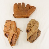 2 Wilson & 1 Sonnett Vintage Baseball Mitts