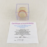 Hank Aaron autographed baseball with A.A.S COA