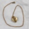 14kt Gold Heart Pendant & 10kt Gold Chain 1.4gtw