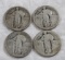 4 Standing Liberty Silver Quarters
