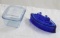 Cobalt Ship Candy Jar, Fire King Refrigerator Jar