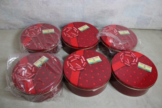 6 Land O Lakes Red & Blue Gift Tins