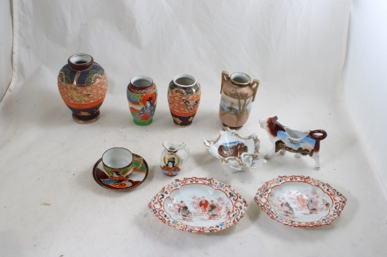 Asian Vases, Dishes, Cup & Saucer, Souvenirs