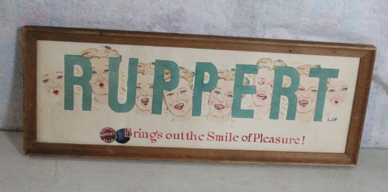 Ruppert Knickerbocker Beer Artwork Framed Sign