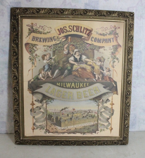 Jos. Schlitz Beer 1971 Reprint of 1878 Print
