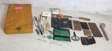 Junk Drawer Lot in Wooden Box 13