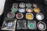 16 Vintage Glass Advertising Ashtrays