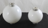 2 White Lightening Rod Balls 5.5