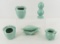4 Red Wing Art Pottery Vases & Shell