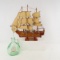 Victory Ship Model and Glass Flask