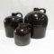 2 gal, 1 gal & 1qt  Albany Slip Stoneware Jugs
