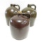 1 gallon & 2 2 gallon Brown Stoneware Jugs