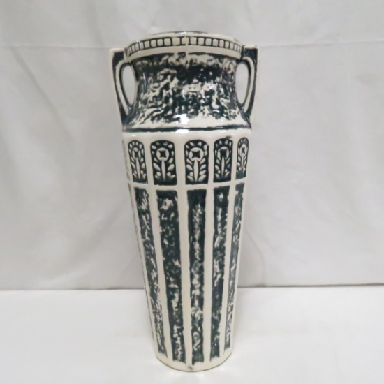12"Red Wing Art Pottery White & Green Grecian Vase