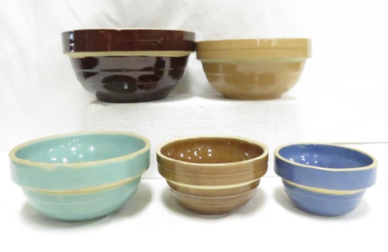5, 6, 7, 8 & 9" Stoneware Nesting Bowls USA