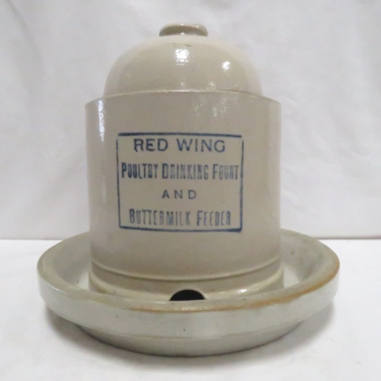 1/2 Gallon Red Wing Bell Poultry Fount & Feeder