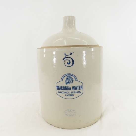 5 Gal Waconda Water Red Wing Union Stoneware Jug
