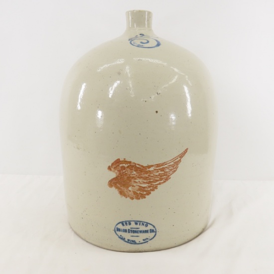 5 Gal Red Wing Union Stoneware Jug- large wing