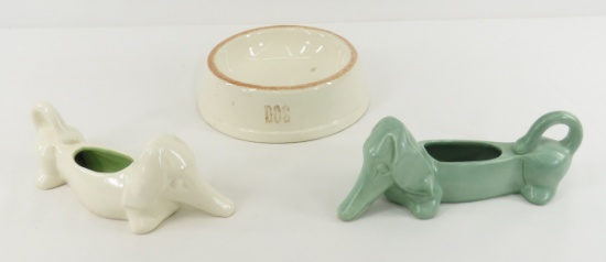 2 Red Wing 1342 Dog Planters & Dog Dish