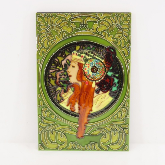 Alphonse Mucha Inspired Art Nouveau Tile