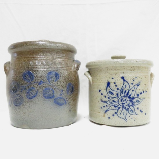 2 "New" Red Wing Pottery Salt Glaze Jars w/Lids