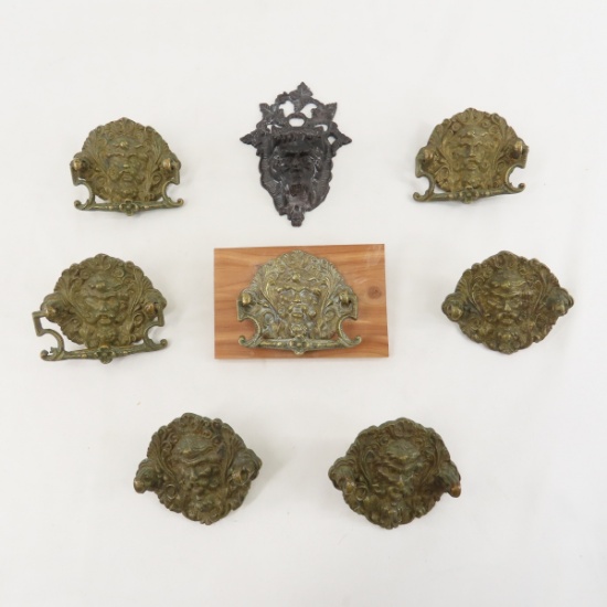 Devil Head Match Striker & 7 Brass Drawer Pulls