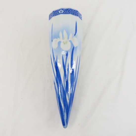 Early 1900's Japanese Iris Wall Vase