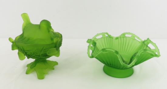 Green Westmoreland Dish & Hen in Nest
