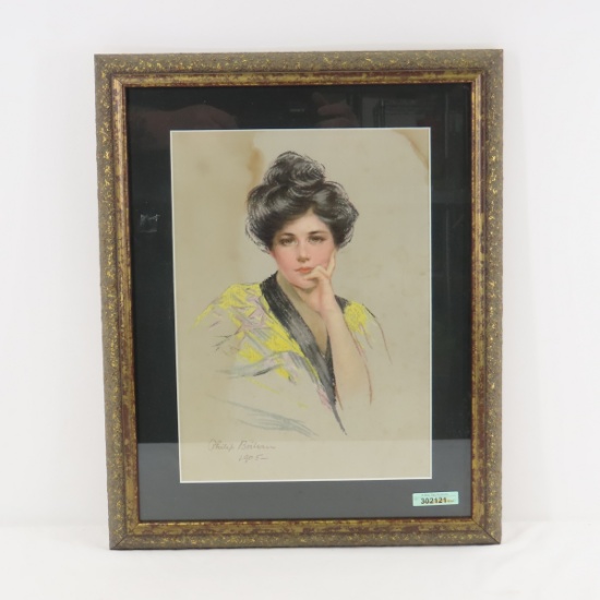 Phillip Boileau Kimono Girl Edwardian Lithograph