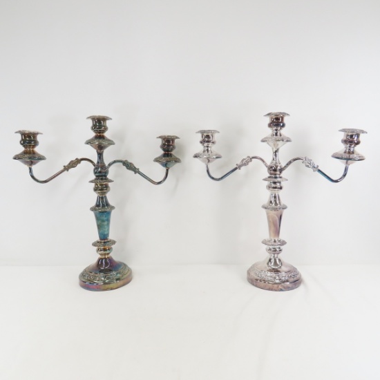 2 Silver plated Goldfelder Silver Co Candelabras