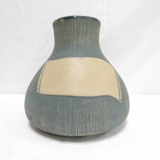 Red Wing Blank Green Brushware 7" Cemetery Pot