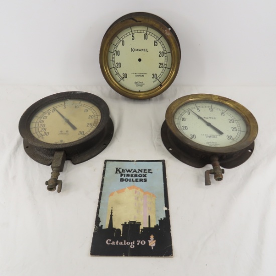 3 - Jas P. Marsh Corp Pressure Gauges, Kewanee