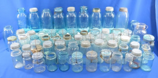 Mixed Vintage Canning Jars, Some Lids