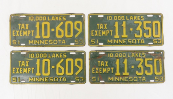 2 sets - 1950's Minnesota License Plates