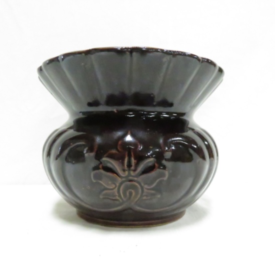 North Star Stoneware Brown Glaze Spittoon