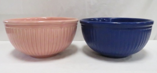 10" Red Wing Pink & Cobalt Mixing Bowls