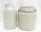 Stoneware Packing Jar with Lid & MN Stoneware Jug